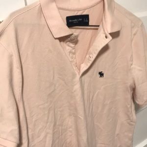 Abercrombie and Fitch light peach/pink Stretch Polo Shirt